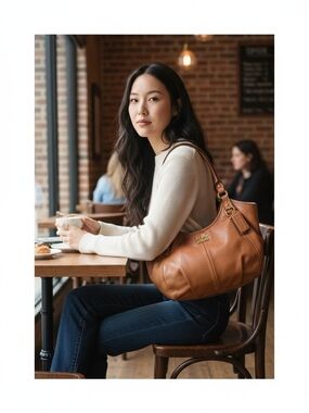 Coach Madison Abigail Tan Camel Leather Hobo Shoulder Bag, #18612